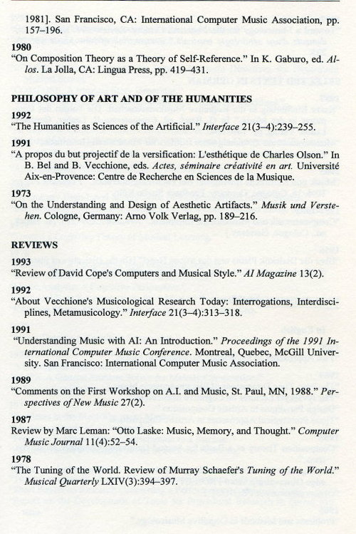 List of Publications